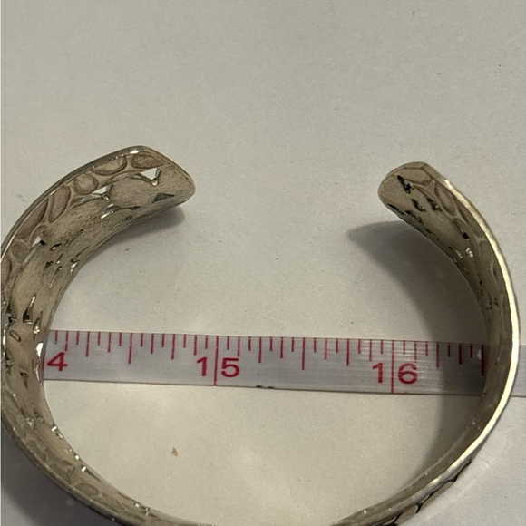 Brighton Rustic Silver Tone Pebbled Design Open Cuff Bracelet - Picture 8 of 8